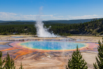 High angle view of the famous Grand Prismatic Spring