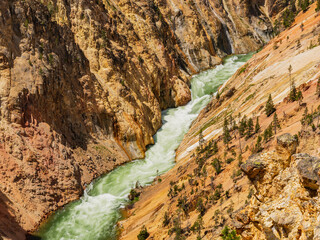 Beautiful river landsacpe around Grand Canyon of Yellowstone