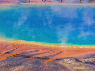 High angle view of the famous Grand Prismatic Spring