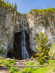 Sunny view of beautiful landscape of Fairy Falls