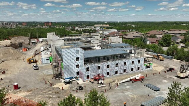 4k Drone Footage of Construction Site