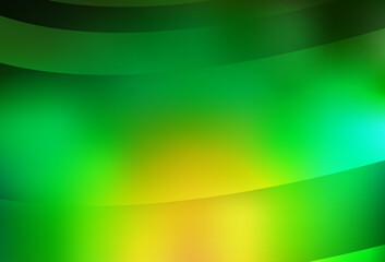 Light Green, Yellow vector blurred bright template.