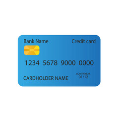 Bank card on a white background. Vector illustration.