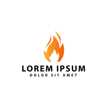 professional logo template. In the center is a bonfire on a white background. Can be used for logos of stores, shopping centers, trademarks, logistics, sports centers. Vector illustration