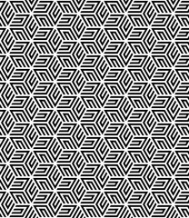 Seamless pattern with geometric hexagon 3D