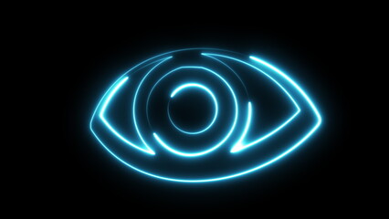 Neon eye. Computer generated 3d render