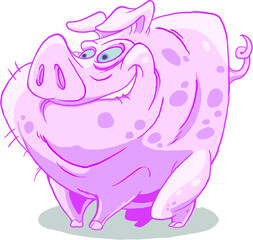 striking pink pig