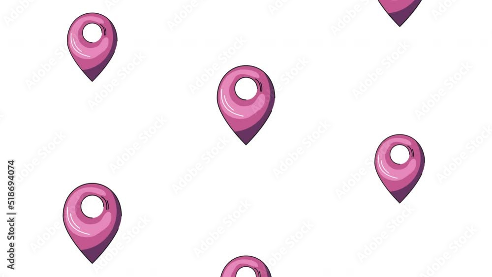 Poster pins pointers locations pattern animation