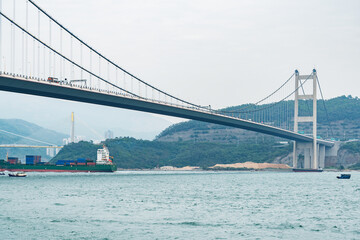Bridge to the Park island. Hong Kong.
