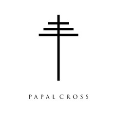 papal cross vector illutsration. Christians catholicism icons tribal vector collection peace jesus pictures. Cross spirituality, catholicism believe, christianity religious illustration