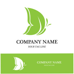 butterfly leaf logo and symbol vector