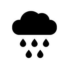 Fototapeta na wymiar Rainy weather vector icon on white background