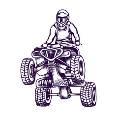 Atv quad bike extreme sport logo vector illustration 