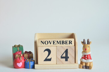 November 24, Christmas, Birthday with number cube design for the background.