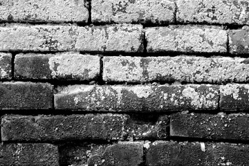 Monochrome Old Vintage Red Brick Wall With Sprinkled White Plaster Texture Background