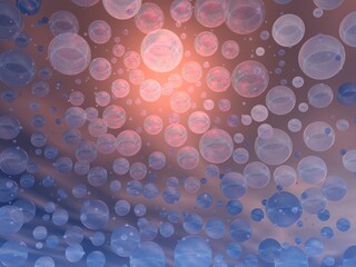 幻想的な光とシャボン玉