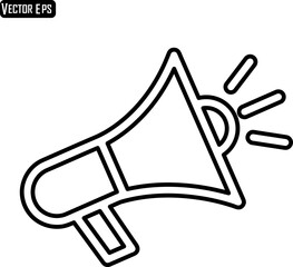 Loudspeaker icon vector, megaphone, loud speaker, cheerleader, communication sign Isolated on white background..eps