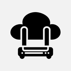 Router icon in line style about cloud computing, use for website mobile app presentation