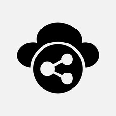 Sharing icon in line style about cloud computing, use for website mobile app presentation