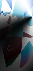 Abstract Wallpaper in turquoise, blue, gold and silver