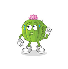 cactus eavesdropping vector. cartoon character