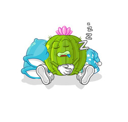 cactus sleeping character. cartoon mascot vector