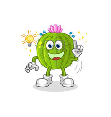 cactus got an idea cartoon. mascot vector