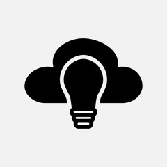 Idea bulb icon in line style about cloud computing, use for website mobile app presentation
