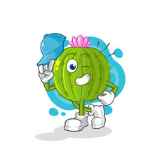 cactus young boy character cartoon