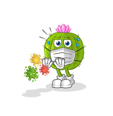 cactus refuse viruses cartoon. cartoon mascot vector