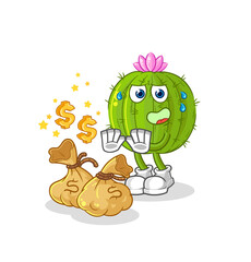 Naklejka premium cactus refuse money illustration. character vector