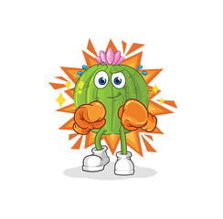 Fototapeta premium cactus boxer character. cartoon mascot vector
