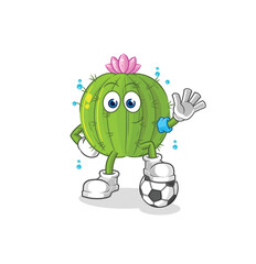 Obraz premium cactus playing soccer illustration. character vector