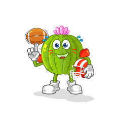 Obraz premium cactus playing rugby character. cartoon mascot vector