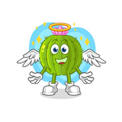 cactus angel with wings vector. cartoon character