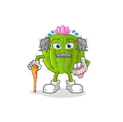 cactus white haired old man. character vector