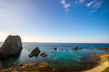 北海道　島武意海岸の風景
