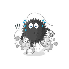 sea urchin running illustration. character vector