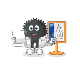 sea urchin oculist cartoon. cartoon mascot vector