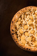 Perfect Pasta Classic Italian Homemade Artisan Bacon Tomato Sauce Sausage Sweet Melted Cheese Onion Chicken Meat Shrimp Menu Gourmet on a Dark Background