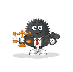 sea urchin lawyer cartoon. cartoon mascot vector