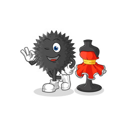 sea urchin fashion designer vector. cartoon character