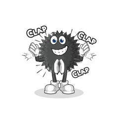 sea urchin applause illustration. character vector