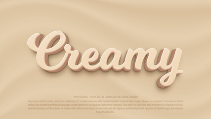 Creamy 3d editable text effect