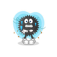 sea urchin cold illustration. character vector