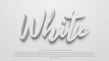 White 3d editable text effect
