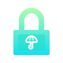 umbrella lock logo gradient design template icon element