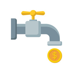 Coin faucet vector icon on white background