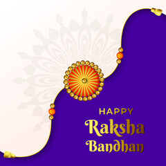 illustration of Raksha Bandhan, Indian festival of brother and sister bonding celebration with decorative Rakhi