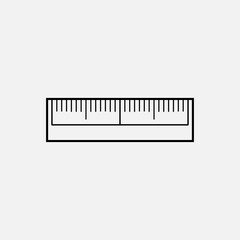Ruler Icon. Stationery  Symbol - Vector.  